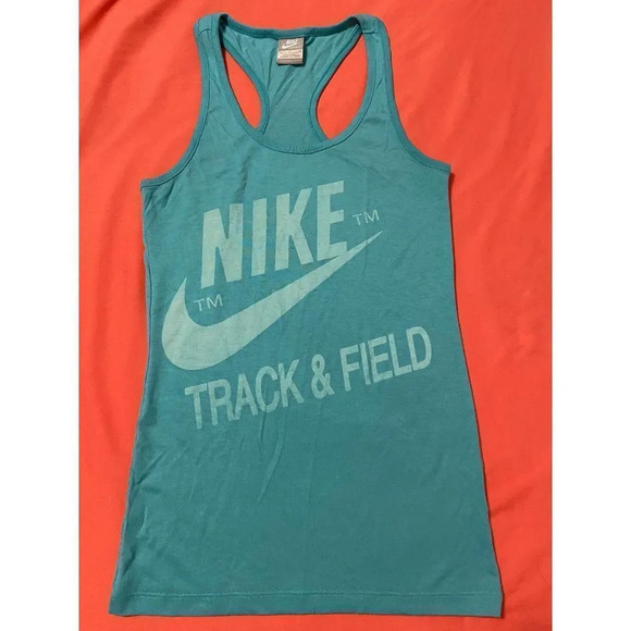 NIKE WOMEN SMALL TRACK & FIELD WORKOUT TANK TOP AQUA COLOR - GREAT CONDITION - Picture 1 of 5